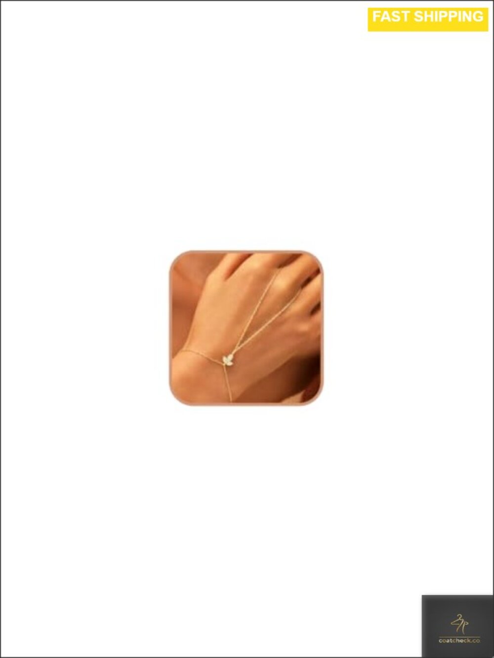 14K Gold Plated 925 Sterling Silver Hand Chain Bracelet Adjustable